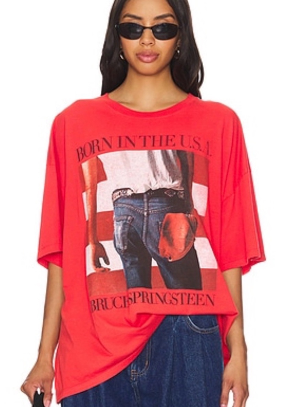 Red Bruce Springsteen Graphic Tee - Women's Short Sleeve Top